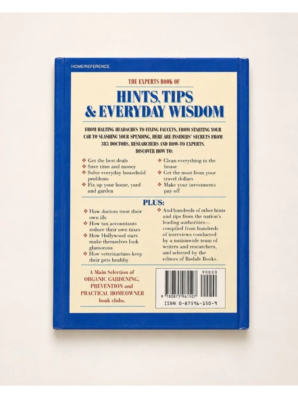 Vintage 1993 The Experts Book of Hints, Tips & Everyday Wisdom Hardcover – Retro